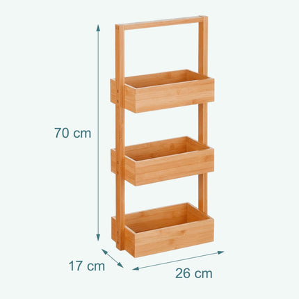 Bambus Badezimmerregal, freistehend, 3-stöckig
