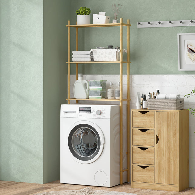 Bambus-Badezimmerregal, 3-stöckiger Toilettenorganizer
