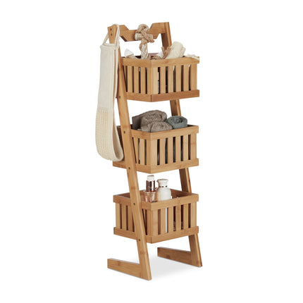 Bamboo Bathroom Shelf with 3 Baskets