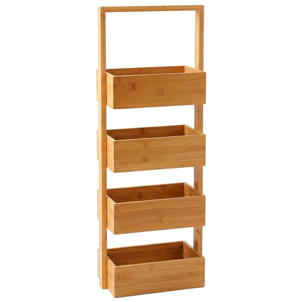 Bamboo Bathroom Shelf with 4 Baskets, 88x28x16 cm