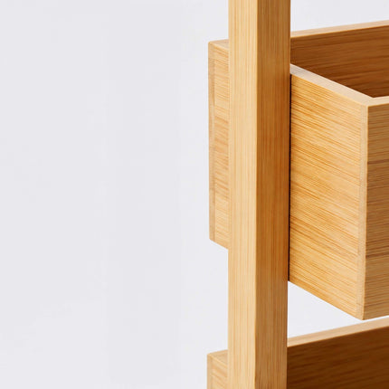 Bamboo Bathroom Shelf with 4 Baskets, 88x28x16 cm