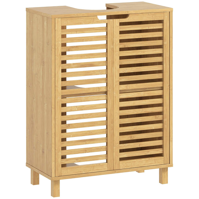 Bambus Badezimmerschrank, verstellbare Einlegeböden, Natur