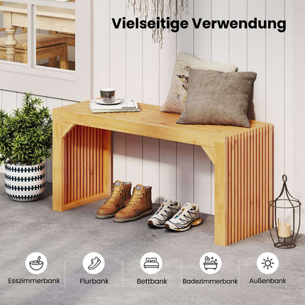 Bambusbank für 2 Personen, 300 kg Tragkraft, 90x33x43 cm