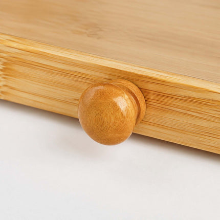 Bamboo Bread Bin with Viewing Window and Top Shelf, Natural