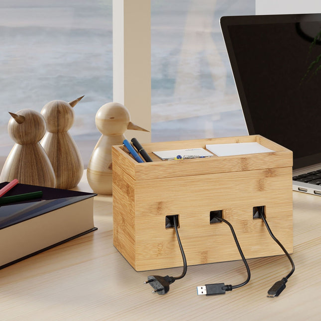 Bambus-Kabelbox