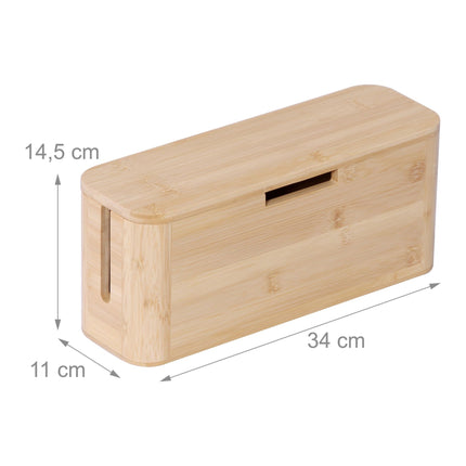 Kabelbox aus Bambus mit Magnetdeckel – Ordnung und Schutz