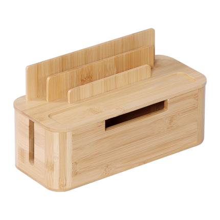 Bambus Kabelbox mit Handyhalter – Organisieren & Laden