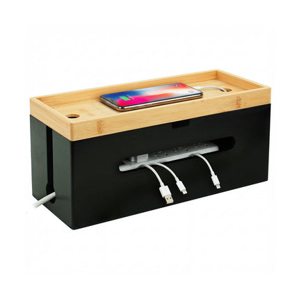 Bamboo Cable Management Box for 6-Socket Power Strip