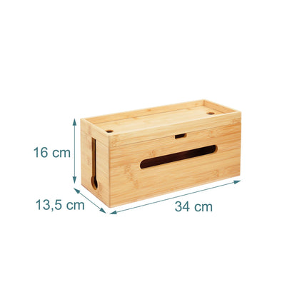 Bamboo Cable Management Box for 6-Socket Power Strip