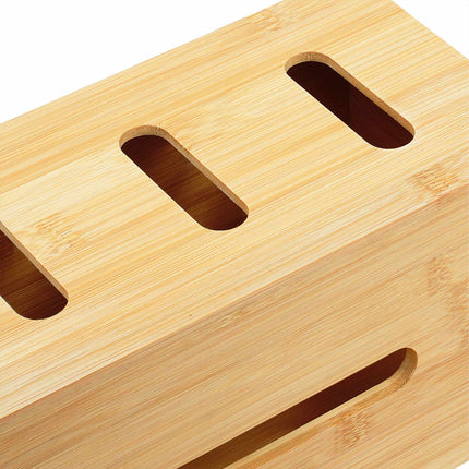 Bamboo Cable Management Box for 6-Socket Power Strip