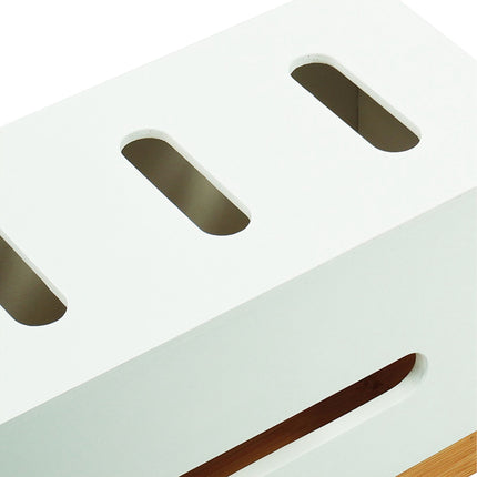 Bamboo Cable Management Box for 6-Socket Power Strip