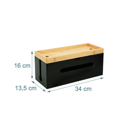 Bamboo Cable Management Box for 6-Socket Power Strip