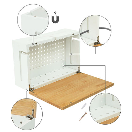 Bamboo Cable Storage Box with Lid – Conceals Power Strips