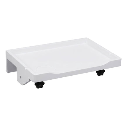 Bamboo Clamp-On Bedside Shelf with Cup Holder – White
