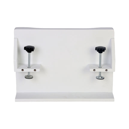 Bamboo Clamp-On Bedside Shelf with Cup Holder – White