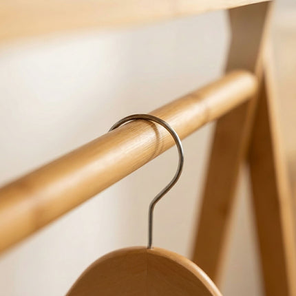 Bambus-Garderobe mit Ablagen, Natur lackiert