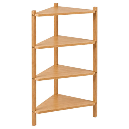 Bamboo Corner Shelf with 4 Triangular Shelves, Natural, 80 x 46 x 25 cm