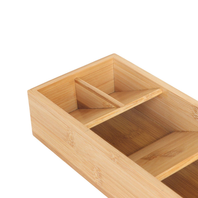 Besteckkasten aus Bambus, 5 Fächer, platzsparendes Design