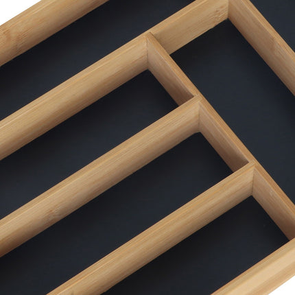 Bamboo Cutlery Tray – 6 Compartments, Drawer Organizer