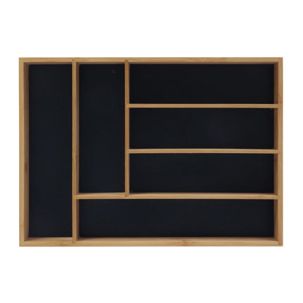 Bamboo Cutlery Tray – 6 Compartments, Drawer Organizer