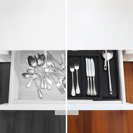 Bamboo Cutlery Tray, Adjustable 5-7 Compartments