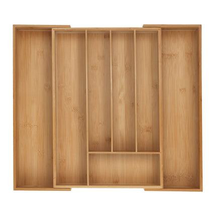 Besteckkasten aus Bambus, verstellbarer Schubladenorganizer