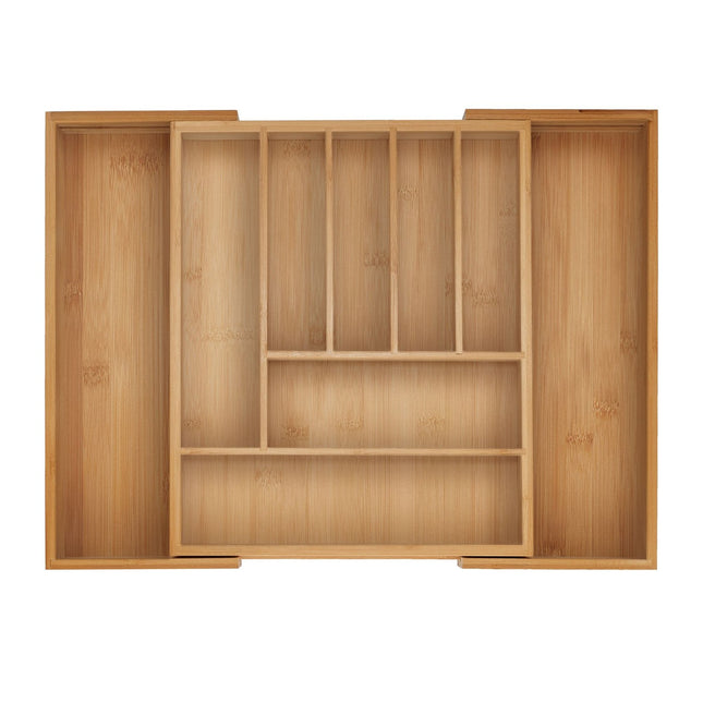 Besteckkasten aus Bambus, verstellbarer Schubladenorganizer