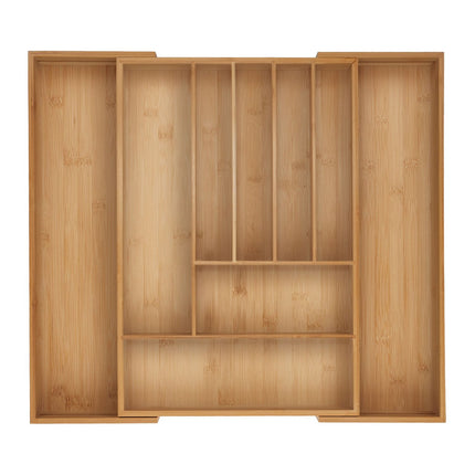 Besteckkasten aus Bambus, verstellbarer Schubladenorganizer