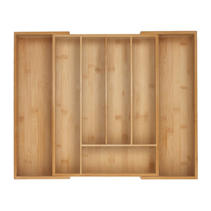 Bamboo Cutlery Tray, Adjustable Drawer Organizer