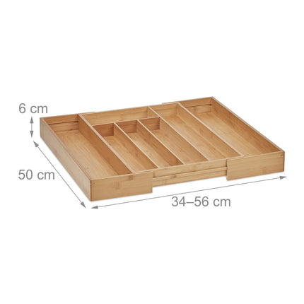 Besteckkasten aus Bambus, verstellbarer Schubladenorganizer