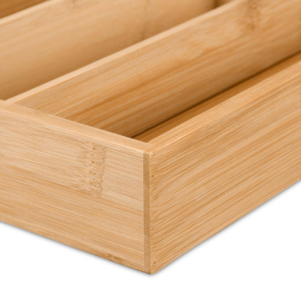 Bamboo Cutlery Tray with 6 Compartments