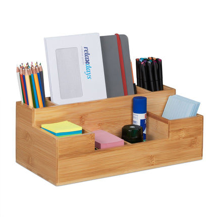 Bambus-Schreibtisch-Organizer