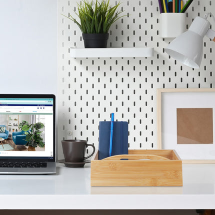 Bamboo Desk Organiser with 4 Compartments