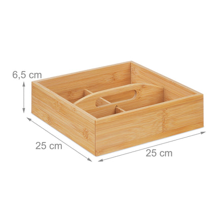Bamboo Desk Organiser with 4 Compartments