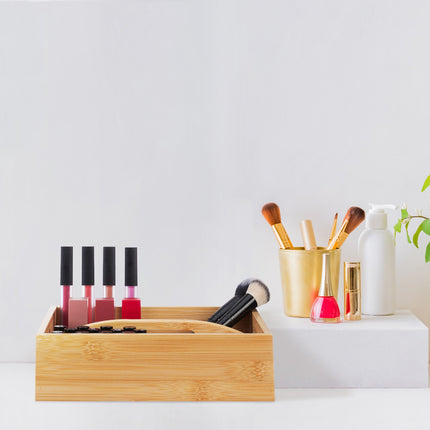 Bamboo Desk Organiser with 4 Compartments