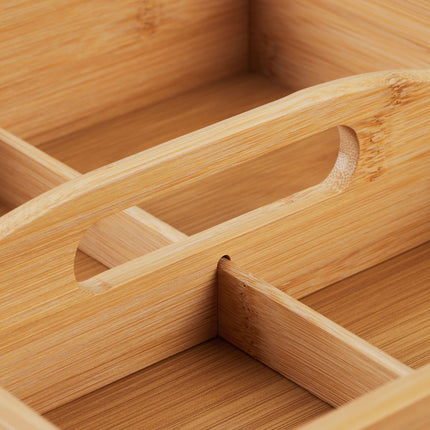 Bamboo Desk Organiser with 4 Compartments