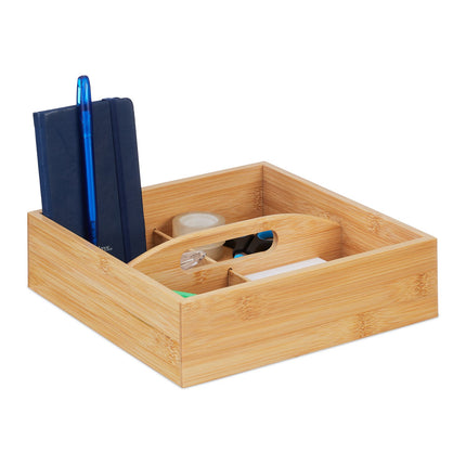 Bamboo Desk Organiser with 4 Compartments