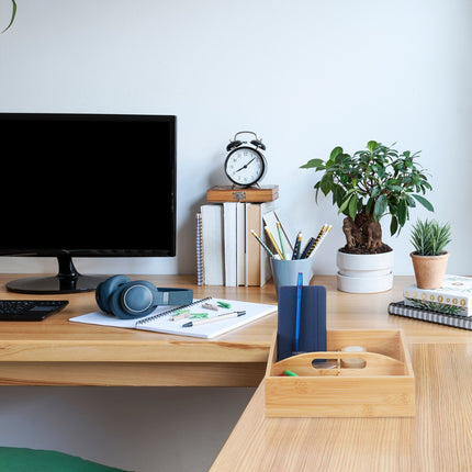 Bamboo Desk Organiser with 4 Compartments
