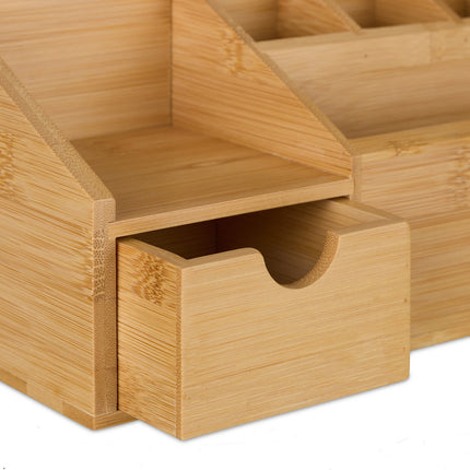 Bambus-Schreibtisch-Organizer mit Schublade, 6 Fächer