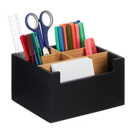 Bamboo Desk Organizer with 5 Compartments