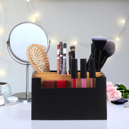 Bamboo Desk Organizer with 5 Compartments
