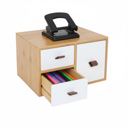Bambus-Schubladenbox, 3-Schubladen-Organizer für Zuhause