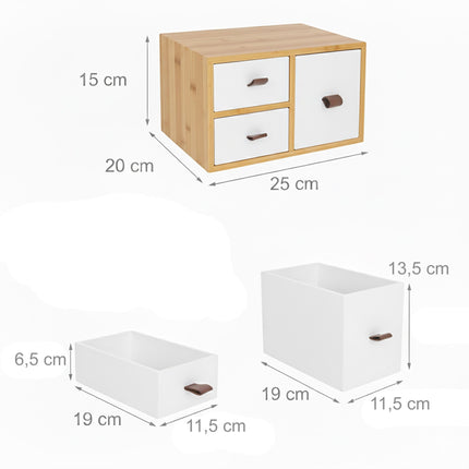 Bambus-Schubladenbox, 3-Schubladen-Organizer für Zuhause
