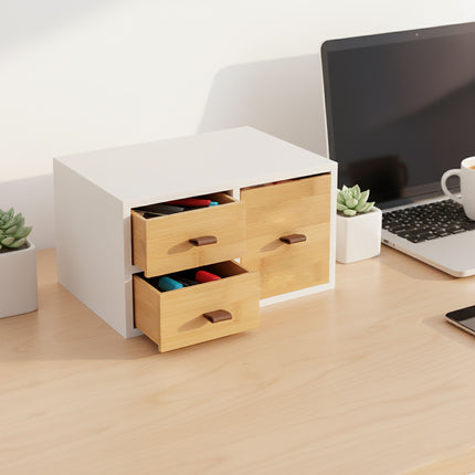 Bambus-Schubladenbox – 3 geräumige Schubladen, vielseitiger Organizer