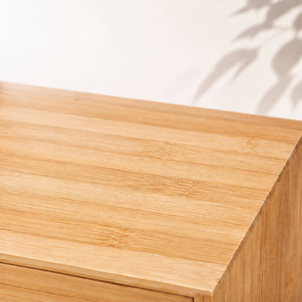 Bamboo Drawer Box Desk Organiser with 2 Drawers, 13.5 x 33 x 21 cm, Natural