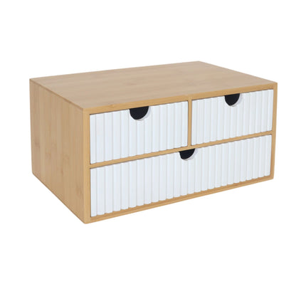 Bambus-Schubladenbox-Organizer, 3 Schubladen, vielseitig einsetzbar