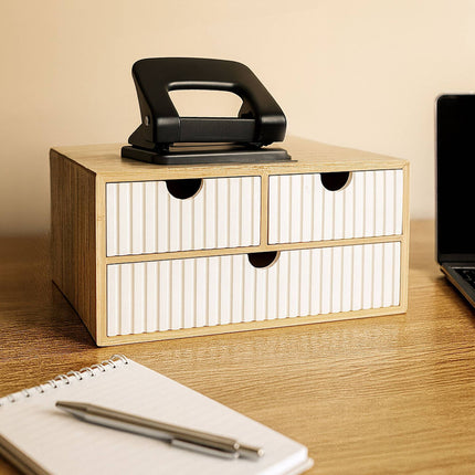 Bambus-Schubladenbox-Organizer, 3 Schubladen, vielseitig einsetzbar
