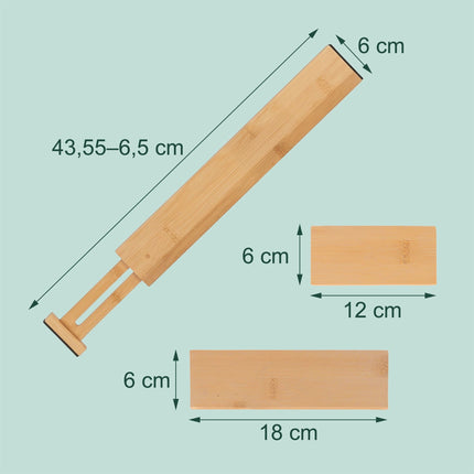 Bambus-Schubladenteiler, verstellbares 22-teiliges Set