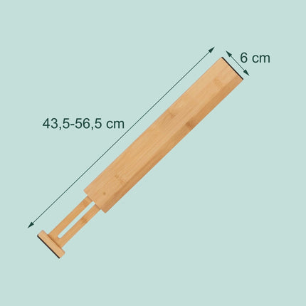 Bambus-Schubladenteiler, 4er-Pack, federbelastet, rutschfest