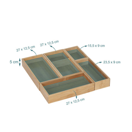 Bambus Schubladen Organizer Set, 5-teilig – Küche & Büro